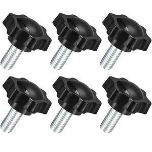 uxcell 6Pcs M10 x 20mm Star Knobs, Plastic Hex Shaped Clamping Knob Screw